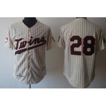 Minnesota Twins #28 Bert Blyleven 1970 Cream Throwback Jersey