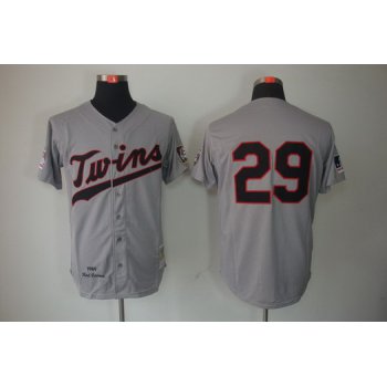 Minnesota Twins #29 Rod Carew 1969 Gray Wool Throwback Jersey