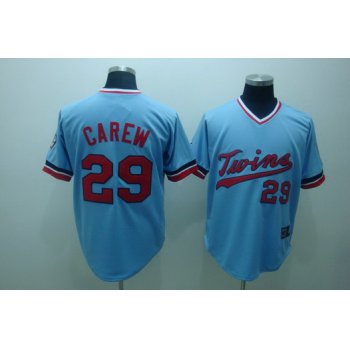 Minnesota Twins #29 Rod Carew Light Blue Throwback Jersey