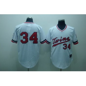 Minnesota Twins #34 Kirby Puckett 1984 White Throwback Jersey