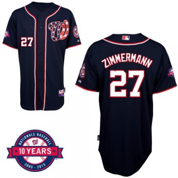 Washington Nationals #27 Jordan Zimmermann Navy Blue 10TH Jersey