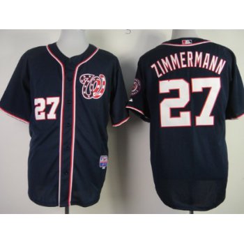 Washington Nationals #27 Jordan Zimmermann Navy Blue Jersey