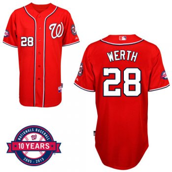 Washington Nationals #28 Jayson Werth Red 10TH Jersey