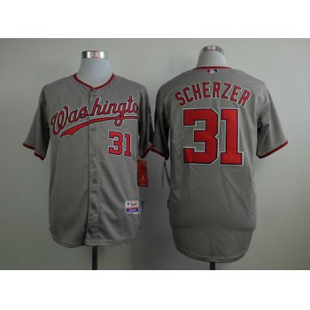 Washington Nationals #31 Max Scherzer Gray Jersey