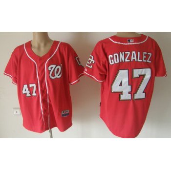 Washington Nationals #47 Gio Gonzalez Red Jersey