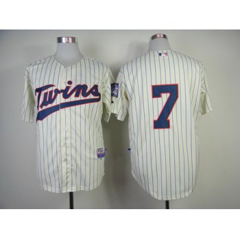 Minnesota Twins #7 Joe Mauer Cream Jersey