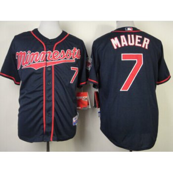 Minnesota Twins #7 Joe Mauer Navy Blue Jersey