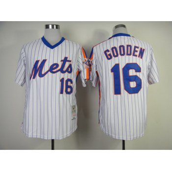 New York Mets #16 Dwight Gooden 1986 White Throwback Jersey