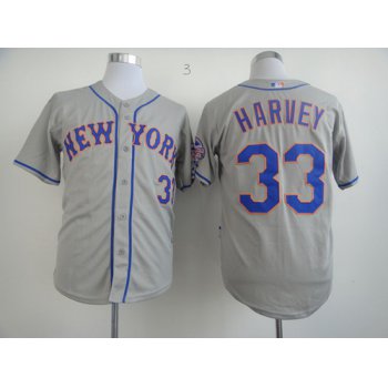 New York Mets #33 Matt Harvey Gray Jersey