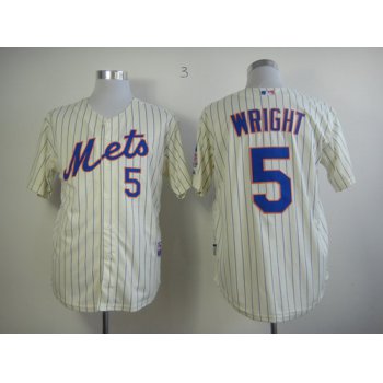 New York Mets #5 David Wright Cream Jersey