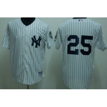 New York Yankees #25 Mark Teixeira White Jersey