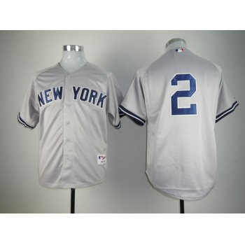 New York Yankees #2 Derek Jeter Gray Jersey