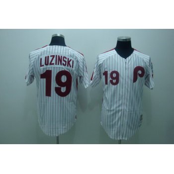 Philadelphia Phillies #19 Greg Luzinski 1976 White Throwback Jersey