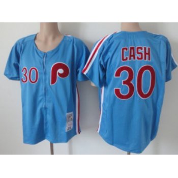 Philadelphia Phillies #30 Dave Cash 1980 Blue Throwback Jersey