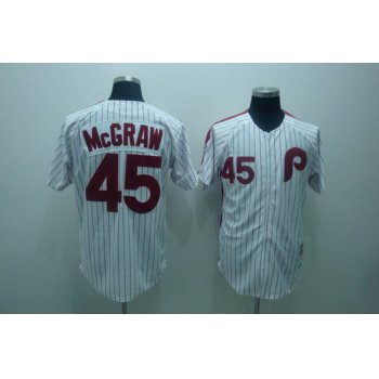 Philadelphia Phillies #45 Tug McGraw 1976 White Throwback Jersey