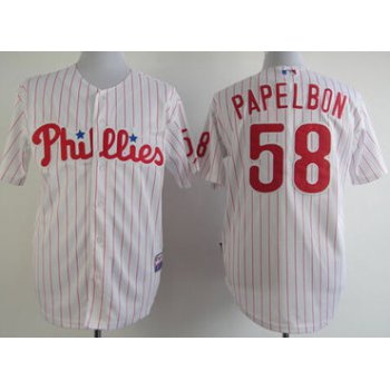 Philadelphia Phillies #58 Jonathan Papelbon White Jersey