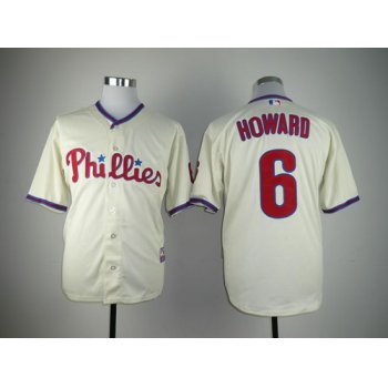 Philadelphia Phillies #6 Ryan Howard Cream Jersey