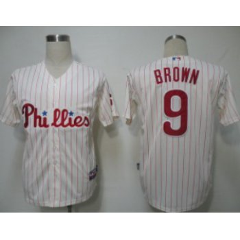 Philadelphia Phillies #9 Domonic Brown White Jersey