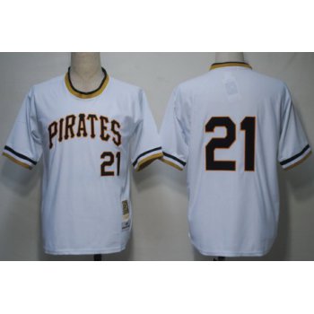 Pittsburgh Pirates #21 Roberto Clemente 1971 White Throwback Jersey