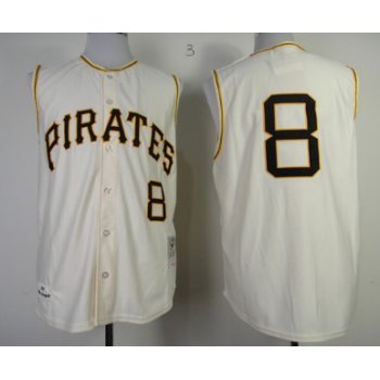 Pittsburgh Pirates #8 Willie Stargell 1962 Cream Sleeveless Throwback Jersey