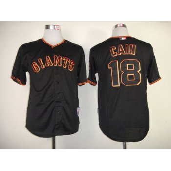 San Francisco Giants #18 Matt Cain Black Jersey