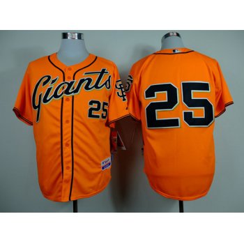 San Francisco Giants #25 Barry Bonds Orange Cool Base Jersey