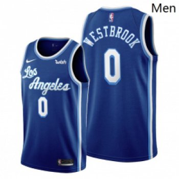 Men Lakers Russell Westbrook 2021 trade blue classic edition jersey