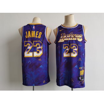 Men Los Angeles Lakers 23 James Purple Nike MVP rookie of the year select series 2021 NBA Jersey