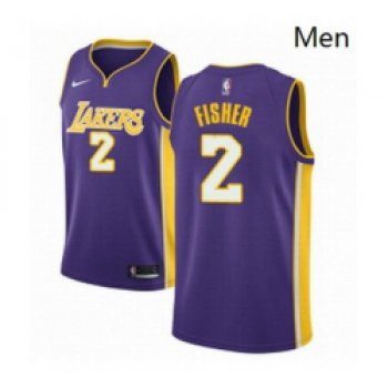 Mens Nike Los Angeles Lakers 2 Derek Fisher Swingman Purple NBA Jersey Statement Edition