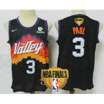 Men's Phoenix Suns #3 Chris Paul Black 2021 Finals Patch City Edition NBA Swingman Jersey