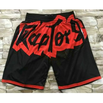 Men's Toronto Raptors Black Big Face Mitchell Ness Hardwood Classics Soul Swingman Throwback Shorts