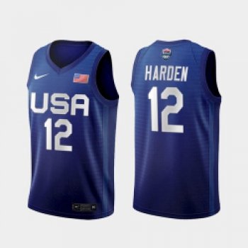 Men's USA Team James Harden Away Blue 2021 Tokyo Olympics Jersey