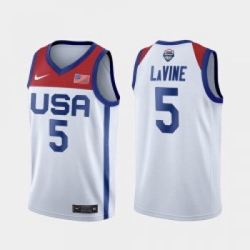 Men's USA Team Zach LaVine Home White 2021 Tokyo Olympics Jersey