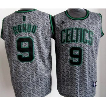 Boston Celtics #9 Rajon Rondo Gray Static Fashion Jersey