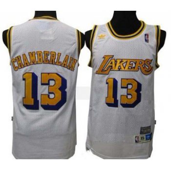 Los Angeles Lakers #13 Wilt Chamberlain White Swingman Throwback Jersey