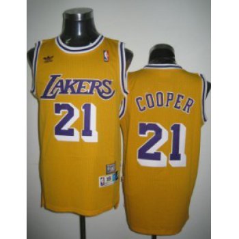 Los Angeles Lakers #21 Michael Cooper Yellow Swingman Throwback Jersey