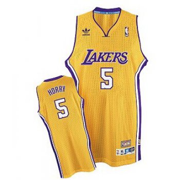 Los Angeles Lakers #5 Robert Horry Yellow Swingman Throwback Jersey