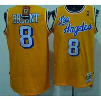 Los Angeles Lakers #8 Kobe Bryant Los Yellow Swingman Throwback Jersey