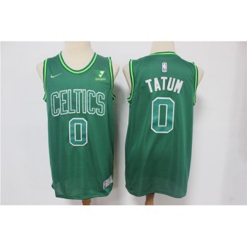 Men's Boston Celtics #0 Jayson Tatum Green Nike Swingman 2021 Earned Edition Stitched Jersey With Sponsor Logo