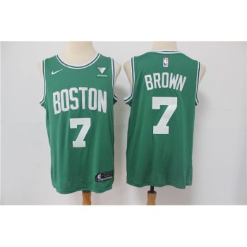 Men's Boston Celtics #7 Jaylen Brown Green 2021 Nike Swingman Stitched NBA Jersey With NEW Sponsor Logo