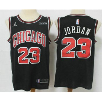 Men's Chicago Bulls #23 Michael Jordan Black 2021 Brand Jordan Swingman Stitched NBA Jersey With Sponsor Logo