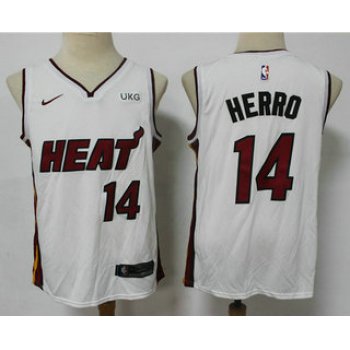 Men's Miami Heat #14 Tyler Herro White 2021 Nike Swingman Stitched NBA Jersey With The NEW Sponsor Logo