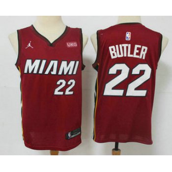 Men's Miami Heat #22 Jimmy Butler Red 2020 Brand Jordan Swingman Stitched NBA Jersey With The NEW Sponsor Logo