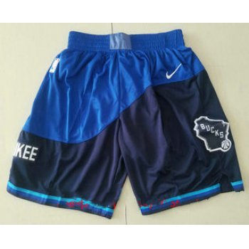 Men's Milwaukee Blue Nike 2021 Swingman Stitched NBA Shorts