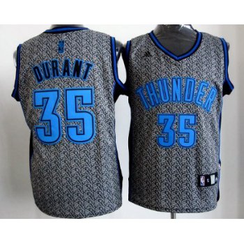 Oklahoma City Thunder #35 Kevin Durant Gray Static Fashion Jersey