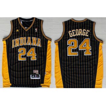 Indiana Pacers #24 Paul George Navy Blue Pinstirpe Swingman Throwback Jersey