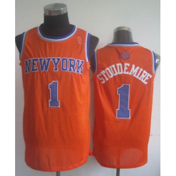 New York Knicks #1 Amare Stoudemire Orange Swingman Jersey