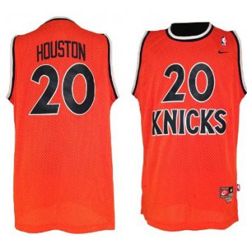 New York Knicks #20 Allan Houston Orange Swingman Throwback Jersey