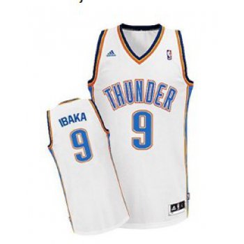 Oklahoma City Thunder #9 Serge Ibaka White Swingman Jersey