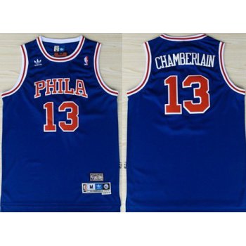 Philadelphia 76ers #13 Wilt Chamberlain Blue Swingman Throwback Jersey